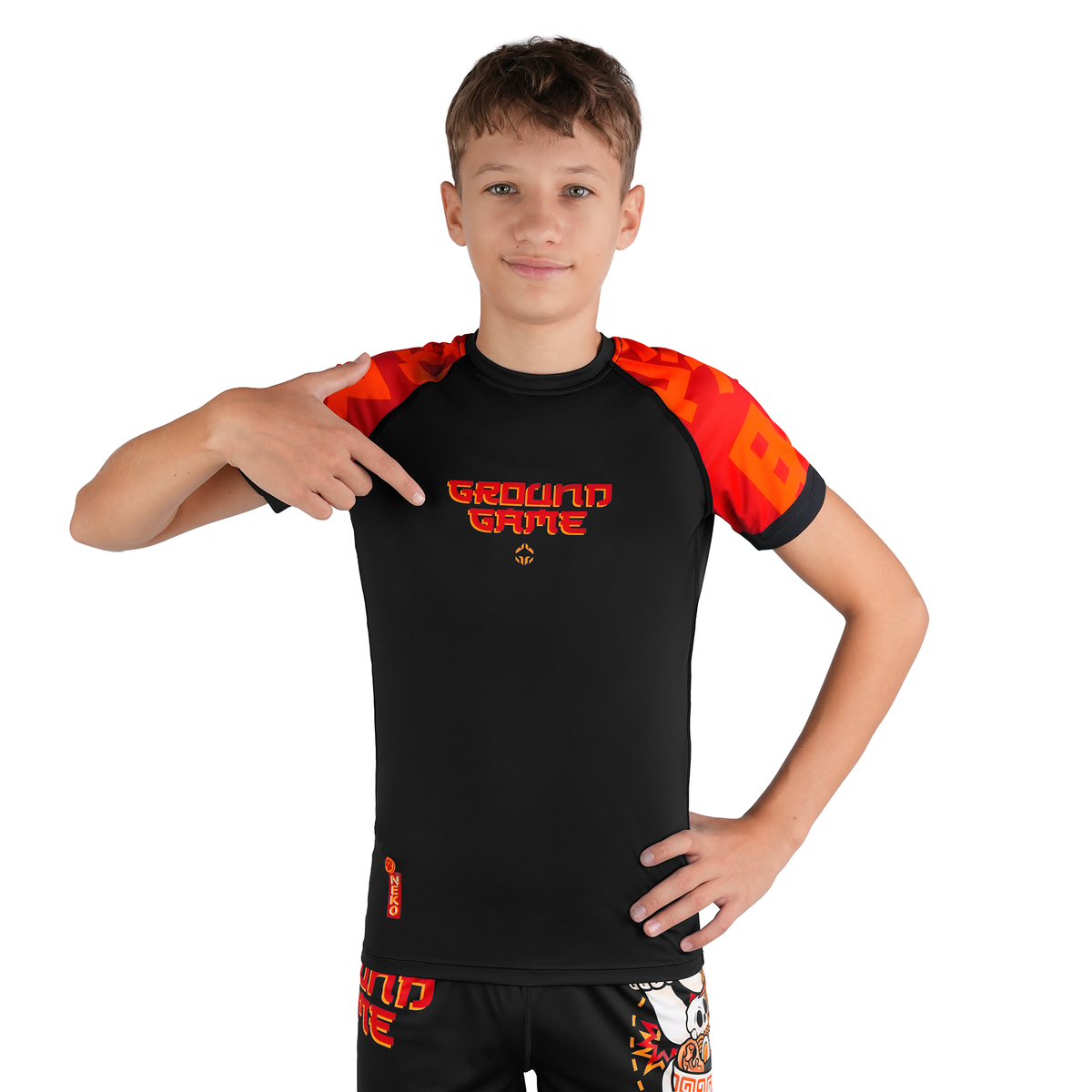 Kids' Rashguard Ramen Cat short sleeve