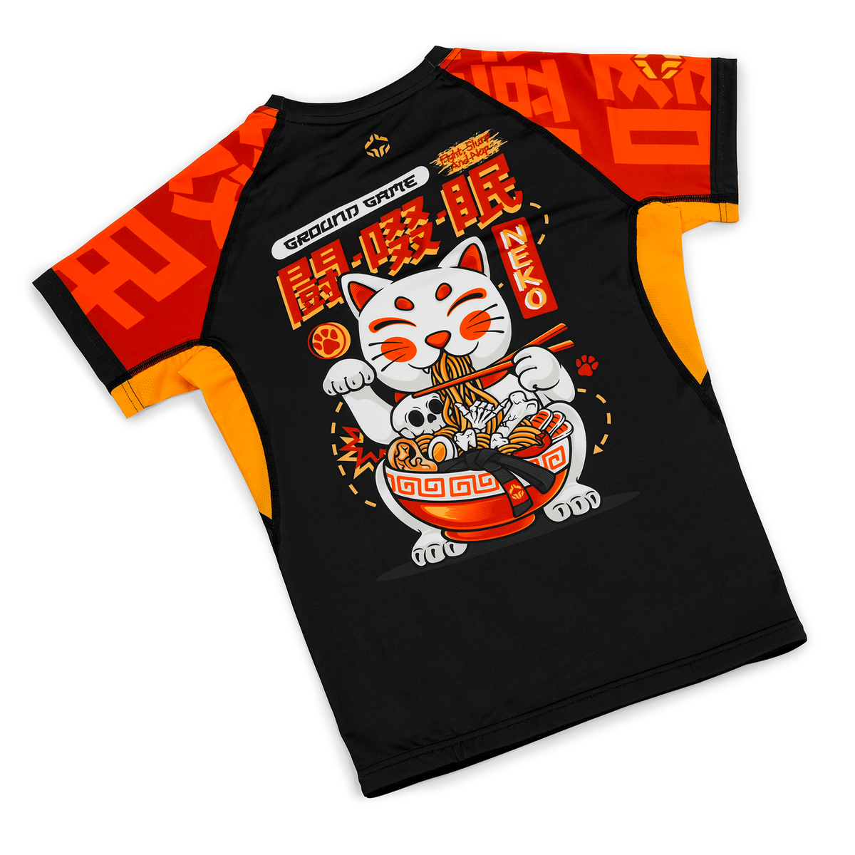 Rashguard damski Ramen Cat krótki rękaw
