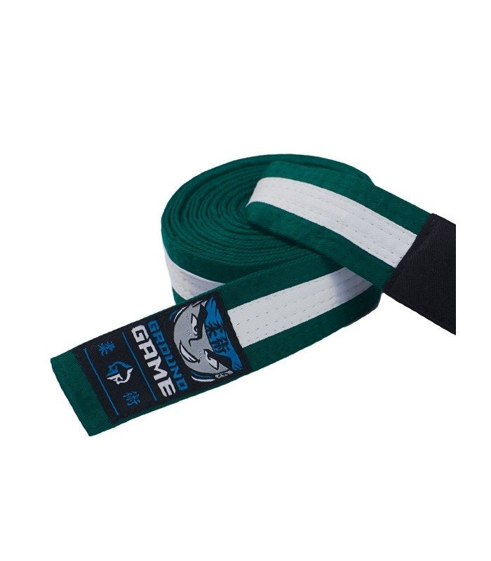 Detský opasok na BJJ (zelený s bielym prúžkom)