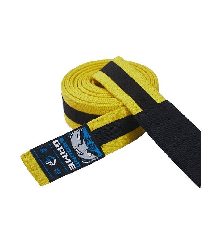 Detský opasok na BJJ (Žltý s čiernym pruhom)