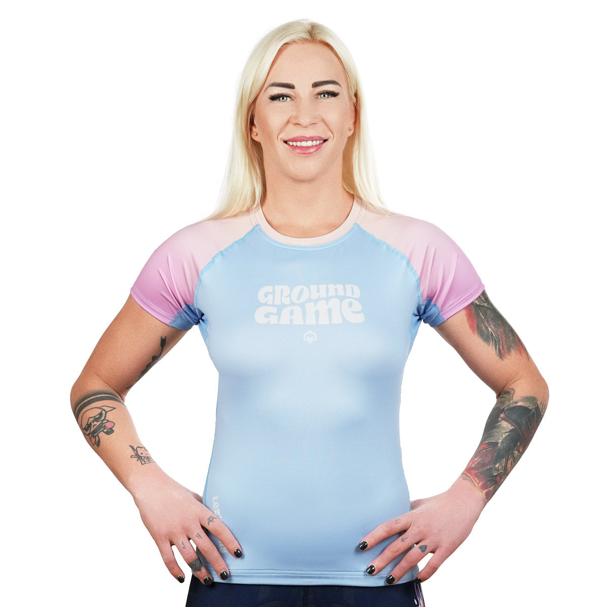Rashguard damski Athletic Light Blue krótki rękaw