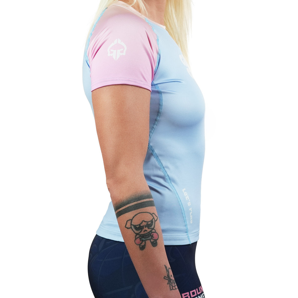Rashguard damski Athletic Light Blue krótki rękaw