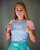 Women's Rashguard Athletic Light Blue short sleeve