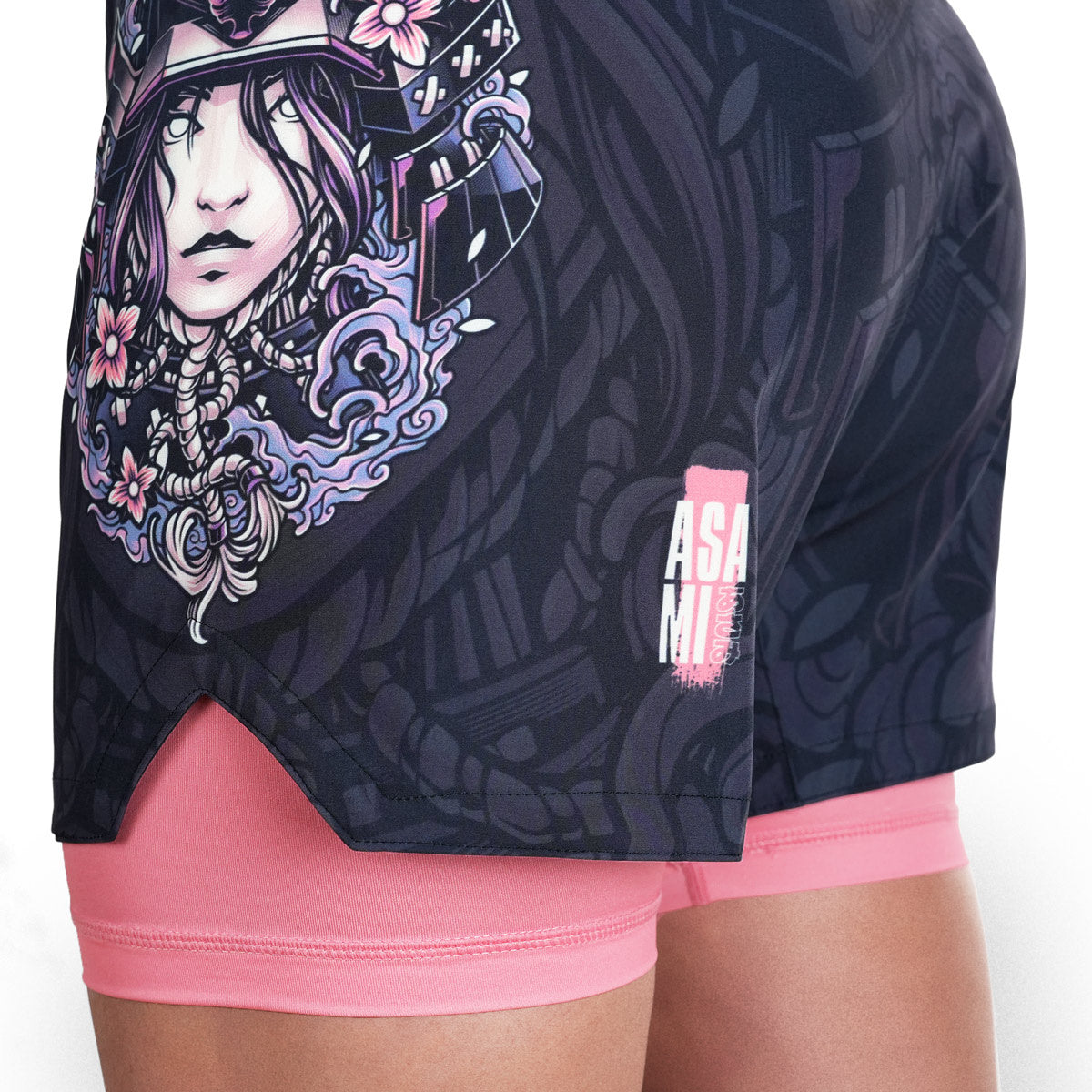 Spodenki treningowe damskie 2w1 Asami