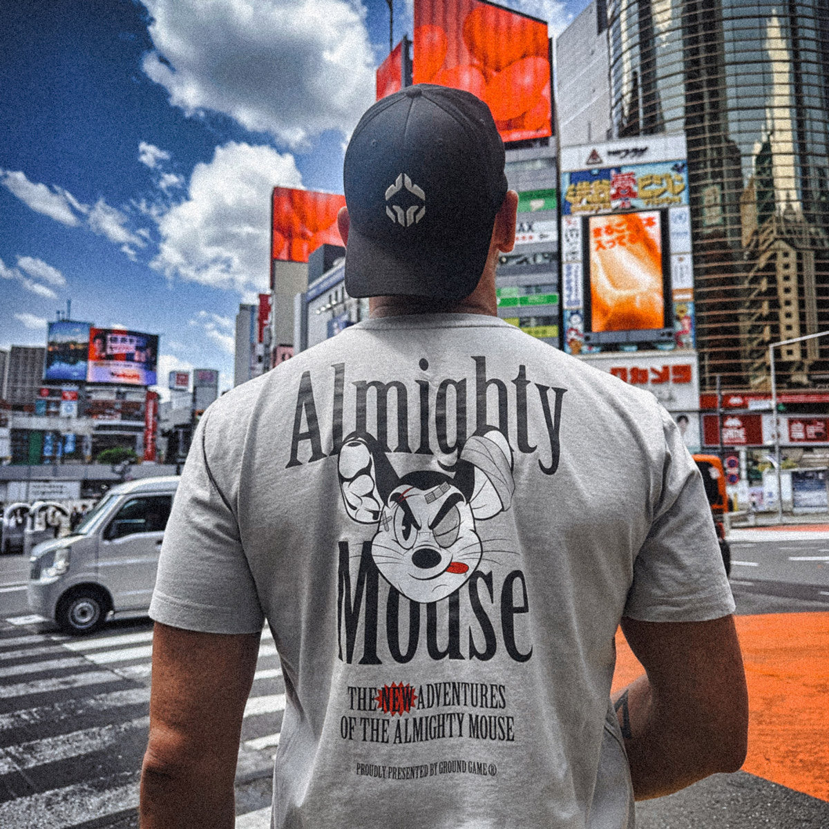 T-shirt Almighty Mouse Oversize (Niebieskoszary)