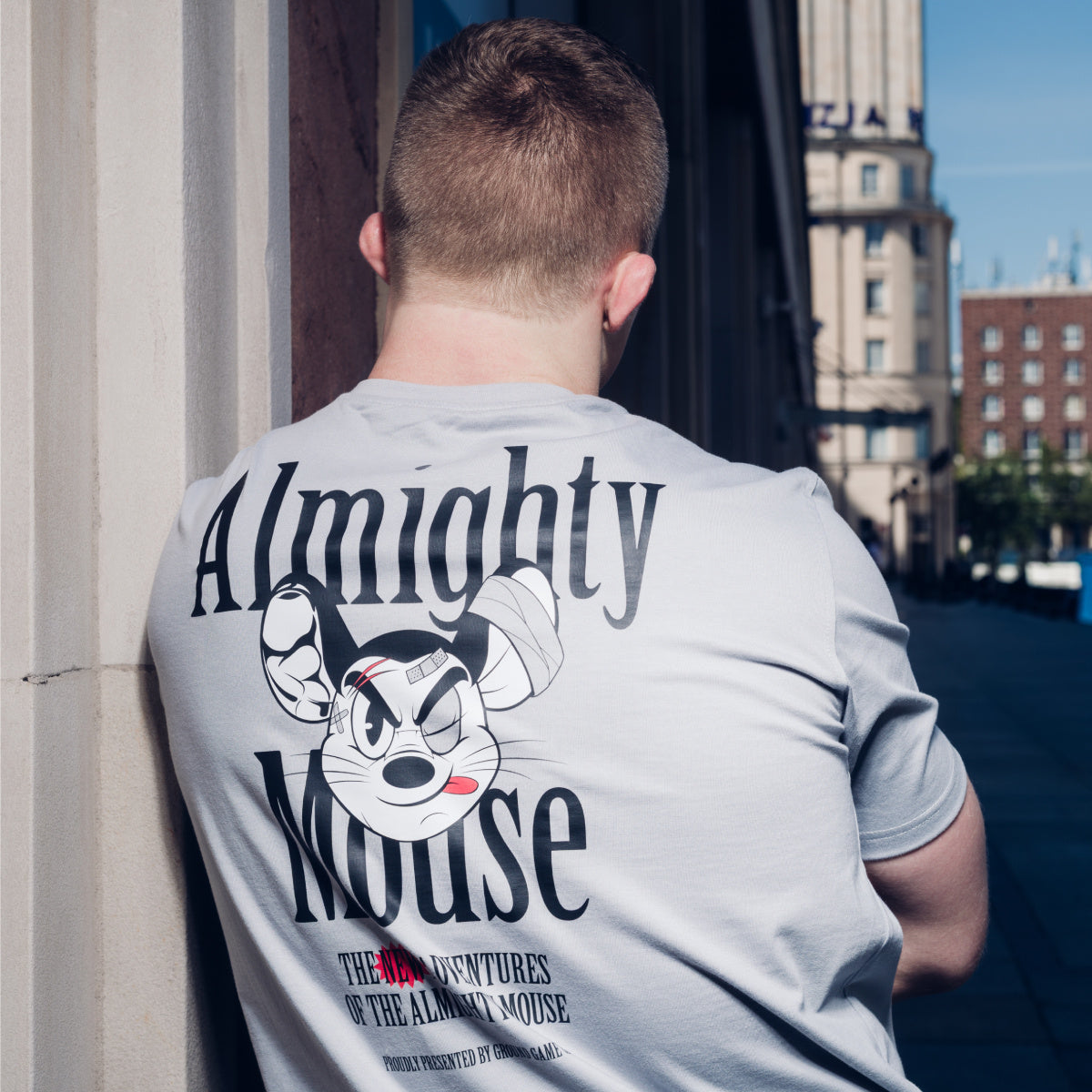 T-shirt Almighty Mouse Oversize (Niebieskoszary)