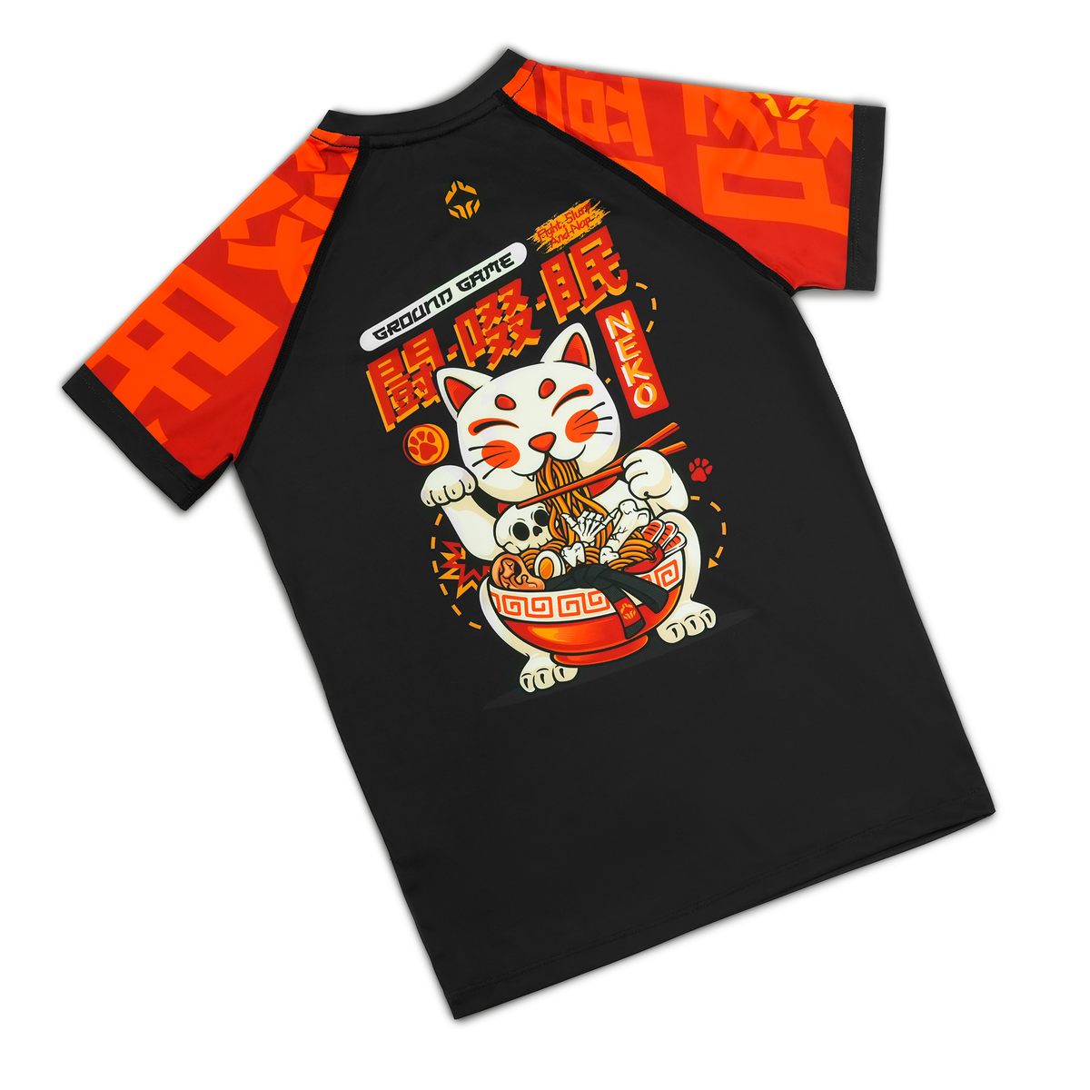 Rashguard dziecięcy Ramen Cat krótki rękaw