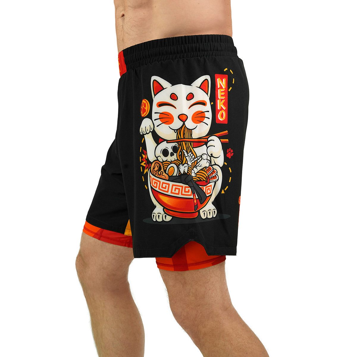Spodenki treningowe 2w1 Ramen Cat