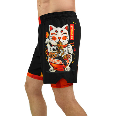 2-in-1 Training Shorts Ramen Cat