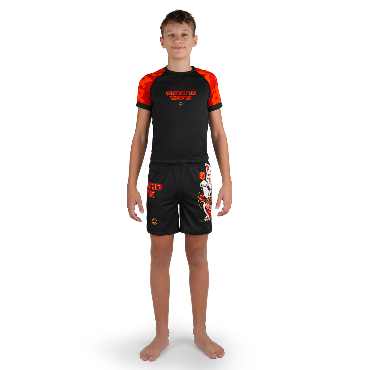 Kids' Training Shorts Ramen Cat