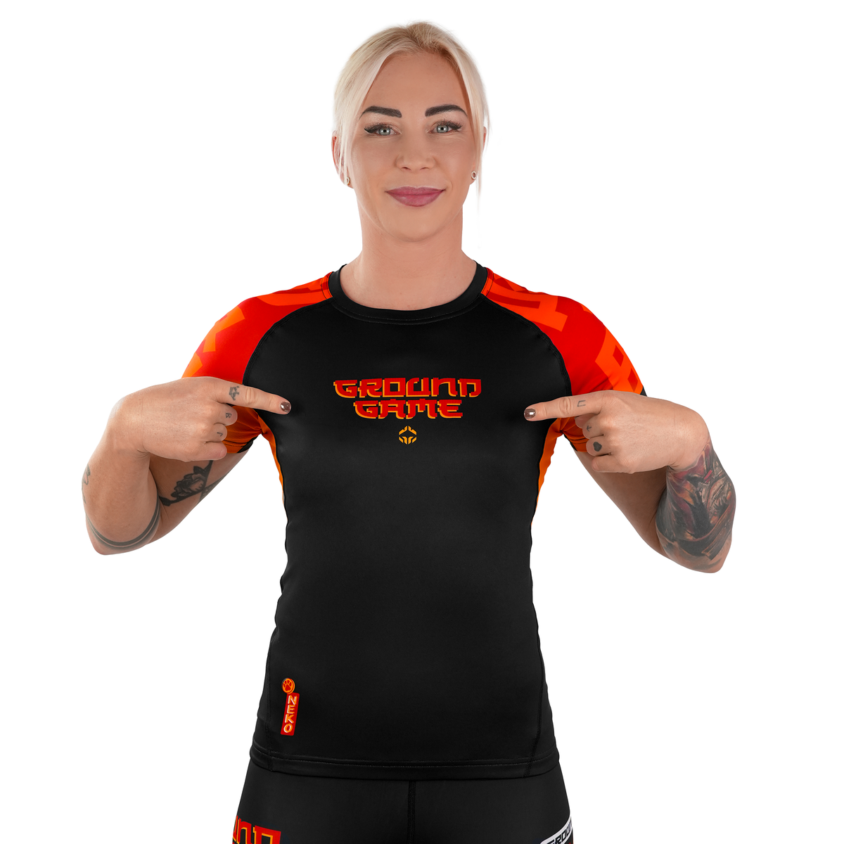 Rashguard damski Ramen Cat krótki rękaw