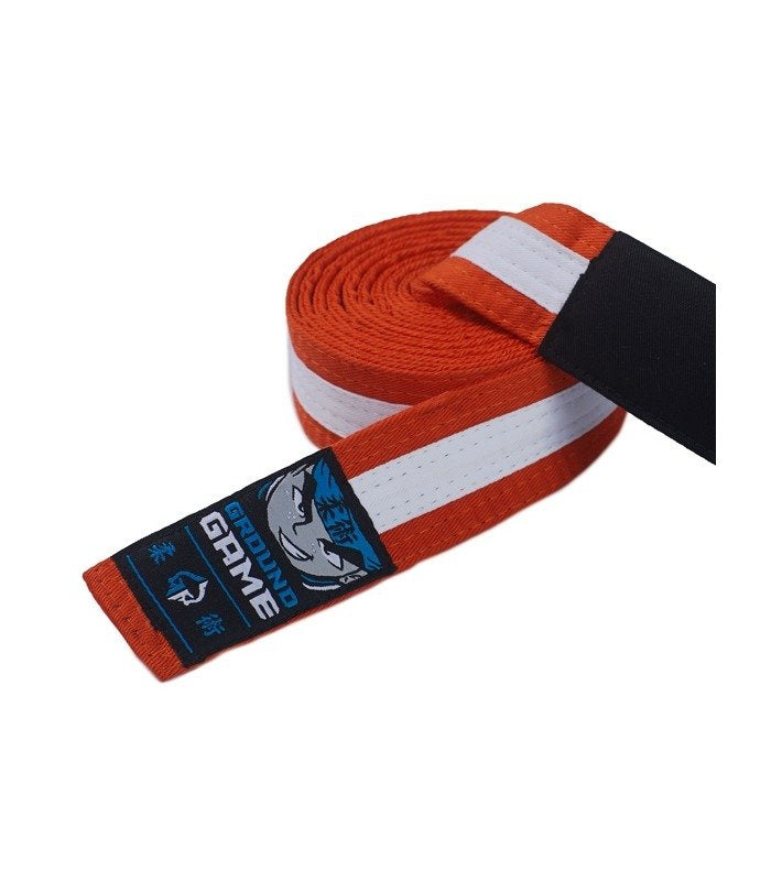 Detský opasok BJJ (oranžový s bielym pruhom)