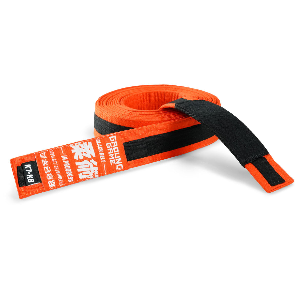 Detský opasok na BJJ (oranžový s čiernym pruhom)
