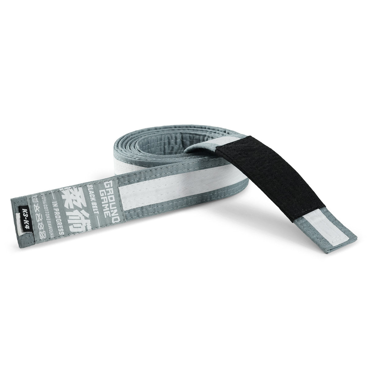 Kids' BJJ Belt (Grey with white stripe)
