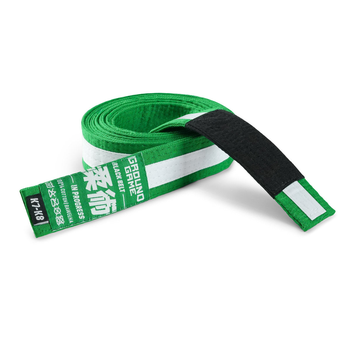 Detský opasok na BJJ (zelený s bielym prúžkom)