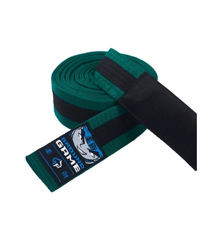 Opasok BJJ pre deti (zelený s čiernym pruhom)