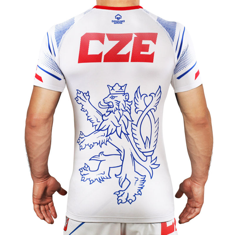 Rashguard Czech Republic short sleeve (White)