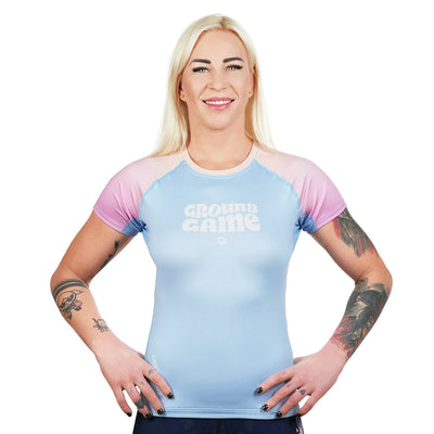 Rashguard damski Athletic Light Blue krótki rękaw