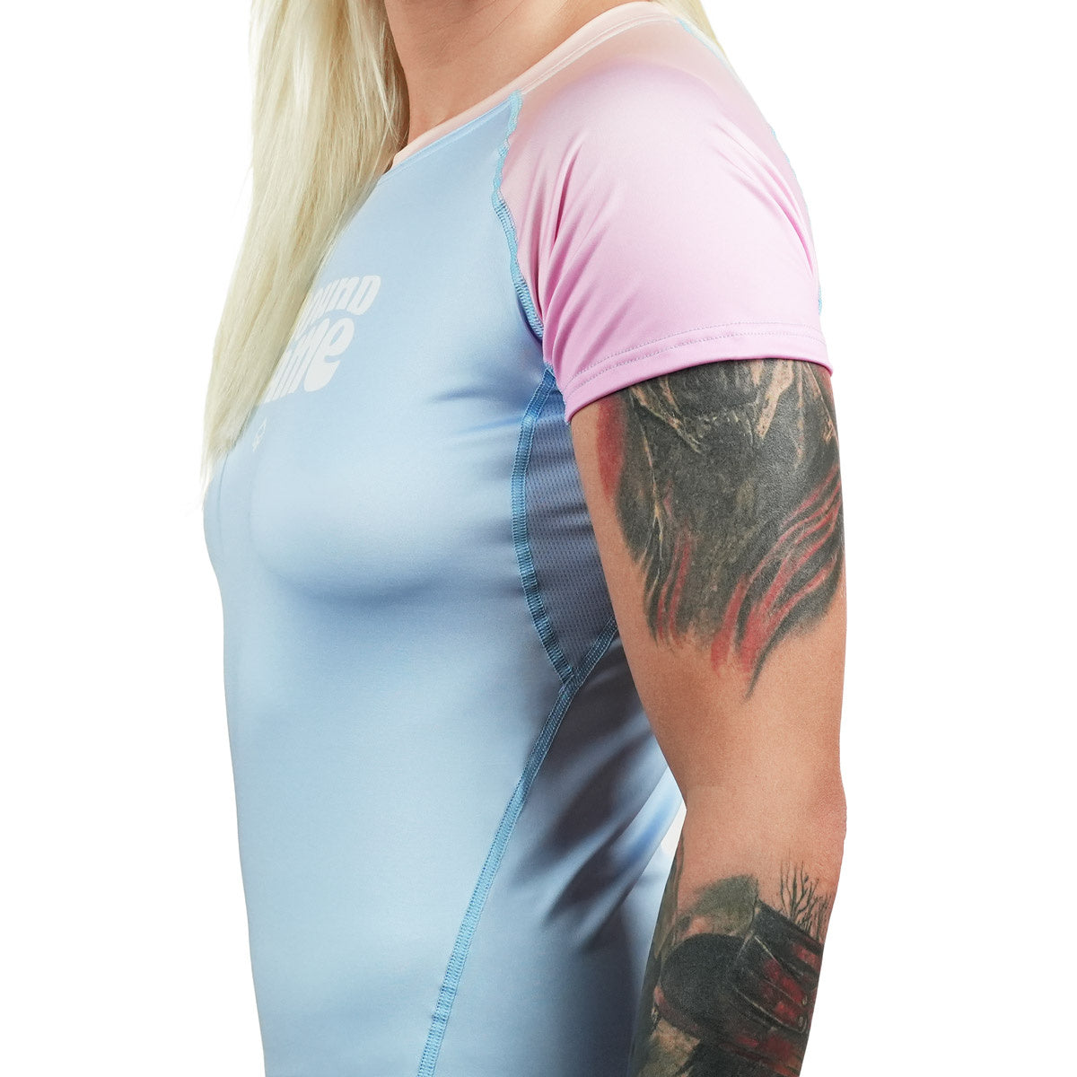 Rashguard damski Athletic Light Blue krótki rękaw