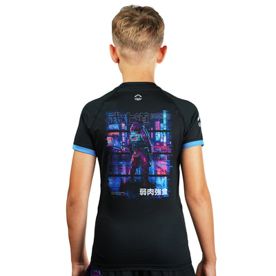 Kids' Rashguard Cyber Samurai short sleeve