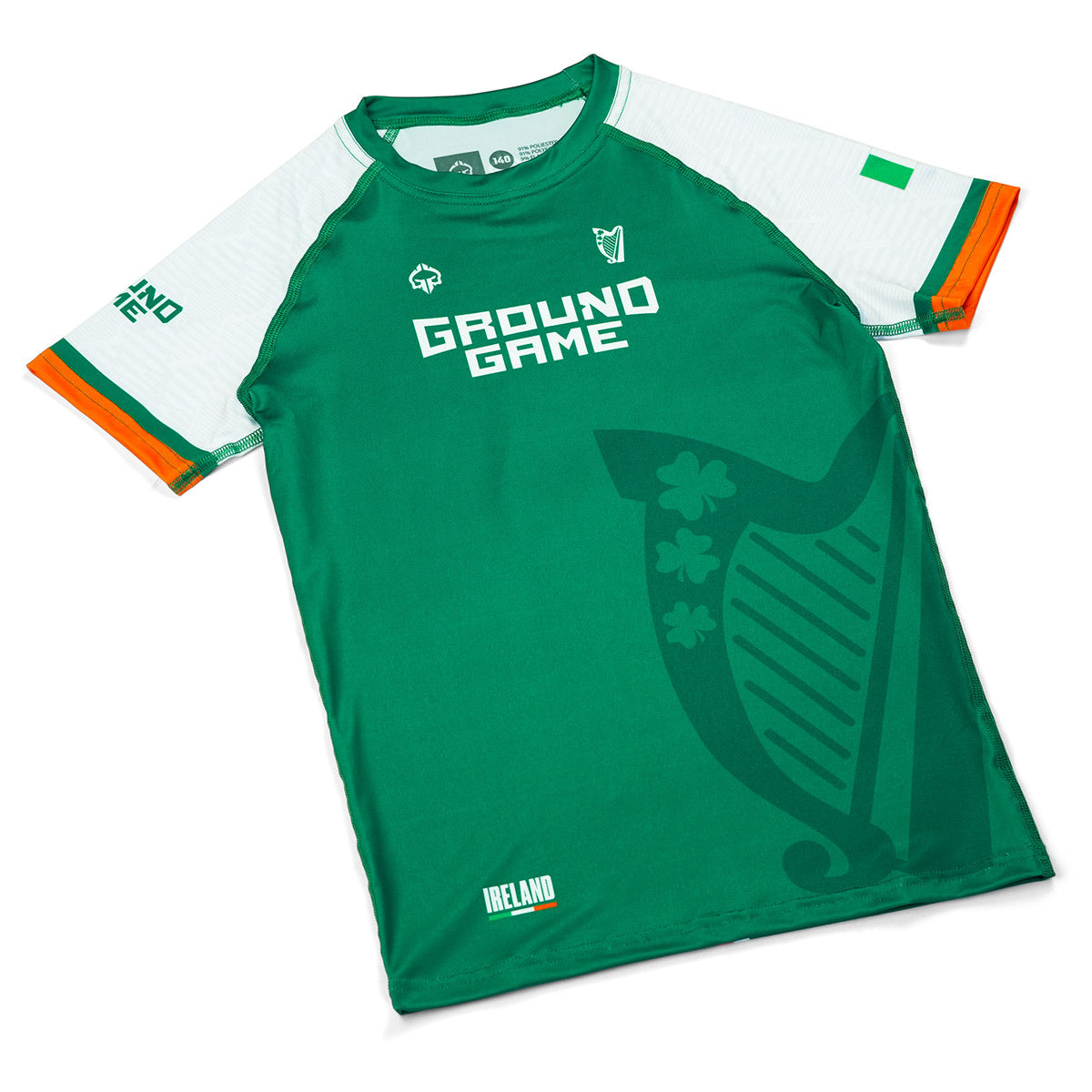 Rashguard dziecięcy Irlandia krótki rękaw (Zielony)