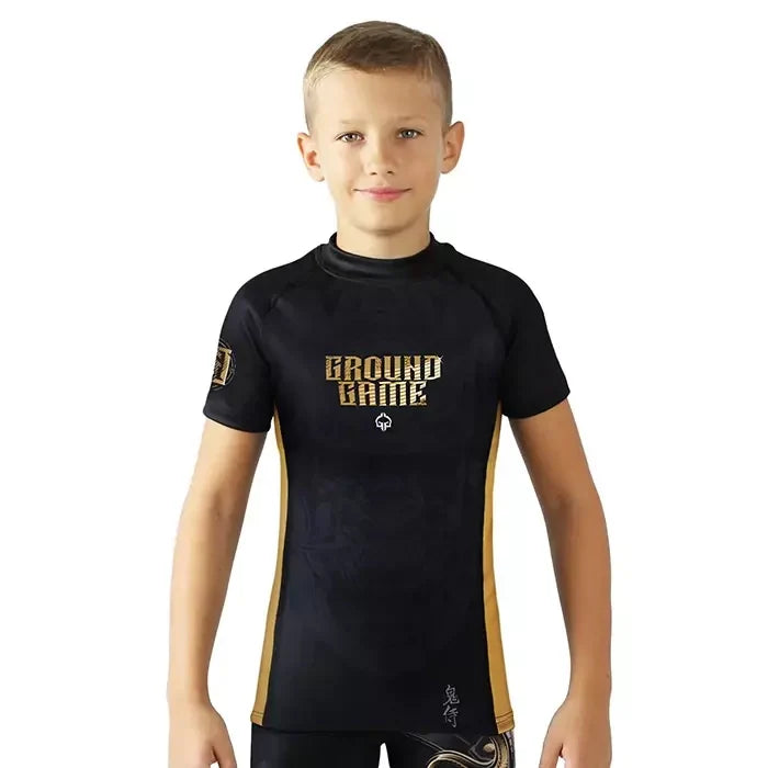 Rashguard dziecięcy Oni Samurai krótki rękaw