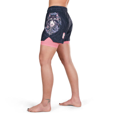 Spodenki treningowe damskie 2w1 Asami