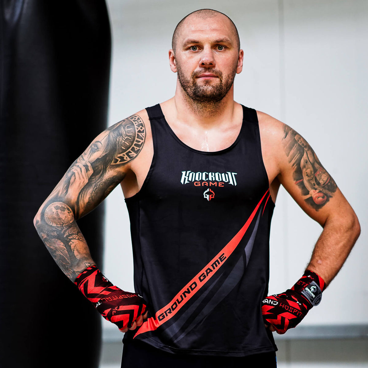 Boxing Tank Top Knockout Game (Black)