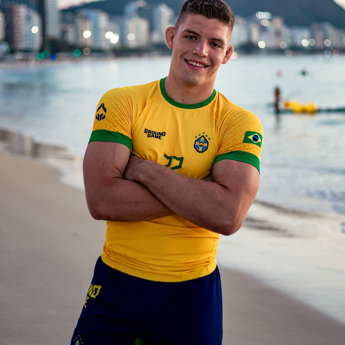 Rashguard Brazil Football krótki rękaw